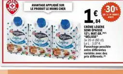 E.Leclerc DÉLISSE Crème légère semi épaisse 12% mat.gr. offre