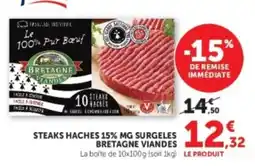 U Express Steaks haches 15% mg surgeles bretagne viandes offre