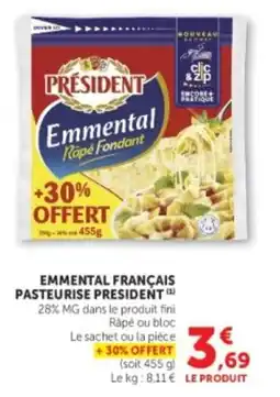 U Express Emmental français pasteurise president offre