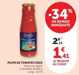 U Express Pulpe de tomates cirio offre
