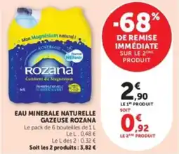 U Express Eau minerale naturelle gazeuse rozana offre
