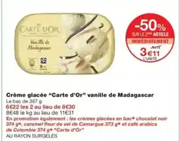 Monop' CARTE D'OR Crème glacée vanille de Madagascar offre