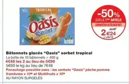 Monop' OASIS Bâtonnets glacés sorbet tropical offre
