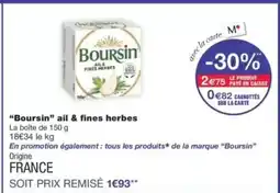 Monop' BOURSIN ail & fines herbes offre