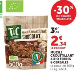 U Express Muesli croustillant a.bio terres & cereales offre