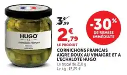 U Express Cornichons francais aigre doux au vinaigre et a l'echalote hugo offre