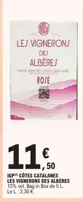 E.Leclerc Igp côtes catalanes les vignerons des albéres offre