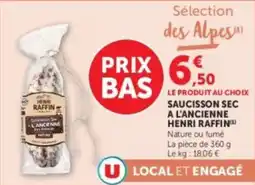 U Express Saucisson sec a l'ancienne henri raffin offre