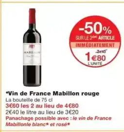 Monop' Vin de France Mabillon rouge offre