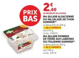 U Express Ma salade alsacienne ou italienne hammer offre