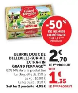 U Express Beurre doux de belleville-sur-vie extra-fin grand fermage offre