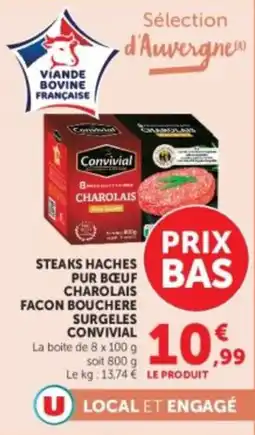 U Express Steaks haches pur bœuf charolais facon bouchere surgeles convivial offre