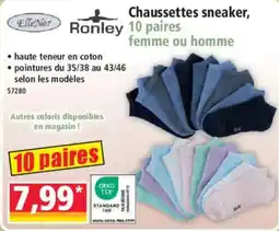 Norma Elle Nor Ronley Chaussettes sneaker, 10 paires femme ou homme offre