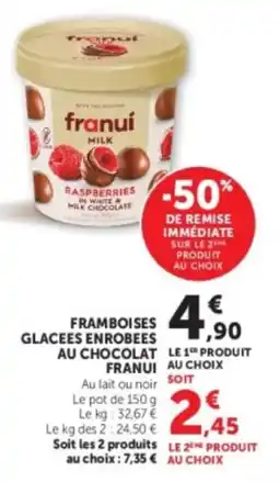 U Express Framboises glacees enrobees au chocolat franui offre