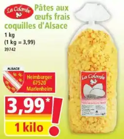 Norma La Colombe Pâtes aux œufs frais coquilles d'Alsace offre