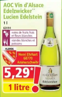 Norma Aoc Vin d'Alsace Edelzwicker Lucien Edelstein offre