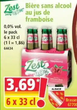 Norma Zest Bière sans alcool au jus de framboise offre