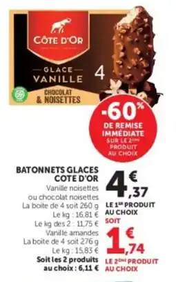 U Express Batonnets glaces cote d'or offre
