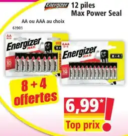 Norma Energizer 12 piles Max Power Seal offre