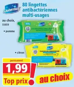 Norma Saubermax 80 lingettes antibactériennes multi-usages offre