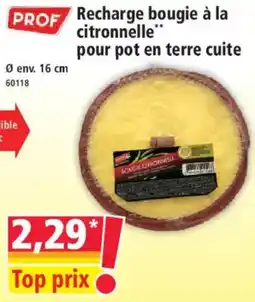 Norma Prof Recharge bougie à la citronnelle pour pot en terre cuite offre