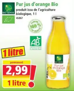 Norma Bio Sonne Pur jus d'orange Bio offre