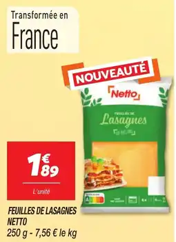 Netto Netto Feuilles de lasagnes offre
