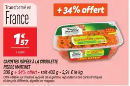 Netto Pierre Martinet Carottes rapées à la ciboulette offre