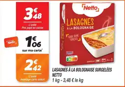 Netto Netto Lasagnes à la bolognaise surgelées offre