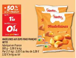 Netto Netto Madeleines aux ceufs frais français offre
