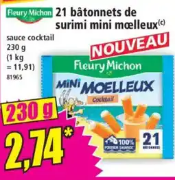 Norma Fleury Michon 21 bâtonnets de surimi mini moelleux offre