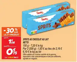 Netto Netto Sprits au chocolat au lait offre