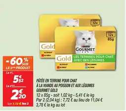 Netto Pâtée en terrine pour chat à la viande au poisson et aux légumes gourmet gold offre