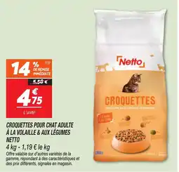 Netto Netto Croquettes pour chat adulte à la volaille & aux légumes offre