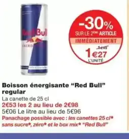 Monop' RED BULL Boisson énergisante regular offre