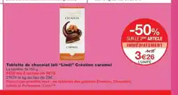 Monop' LINDT Tablette de chocolat lait Création caramel offre