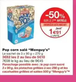 Monop' MENGUY'S Pop corn salé offre