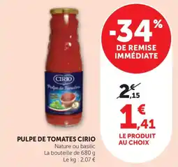 Bi1 Pulpe de tomates cirio offre