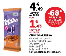 Bi1 Chocolat milka offre