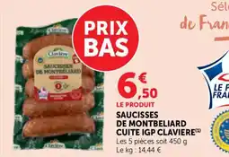 Bi1 Saucisses de montbeliard cuite igp claviere offre