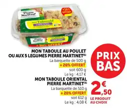 Bi1 Mon taboule au poulet ou aux 5 legumes pierre martinet offre