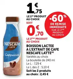 Bi1 Boisson lactee a l'extrait de cafe nescafe latte offre