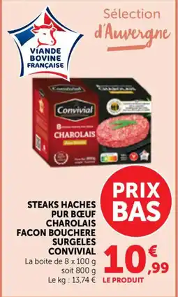 Bi1 Steaks haches pur bœuf charolais facon bouchere surgeles convivial offre