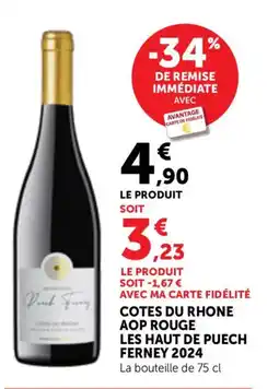 Bi1 Cotes du rhone aop rouge les haut de puech ferney 2024 offre