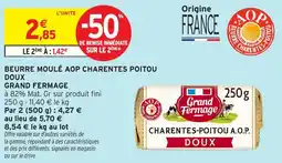 Intermarché Express Beurre moulé aop charentes poitou doux grand fermage offre