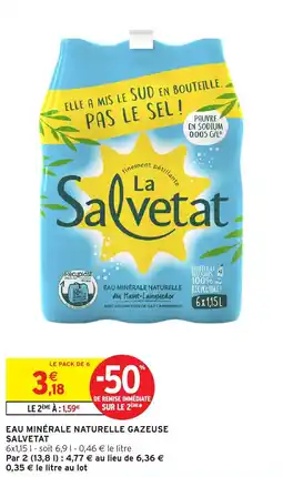 Intermarché Express Eau minérale naturelle gazeuse salvetat offre