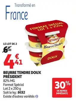 Auchan Supermarché Beurre tendre doux président offre
