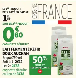 Auchan Supermarché Lait fermenté kéfir doux auchan offre