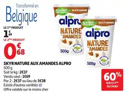 Auchan Supermarché Skyr nature aux amandes alpro offre