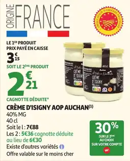 Auchan Supermarché Crème d'isigny aop auchan offre